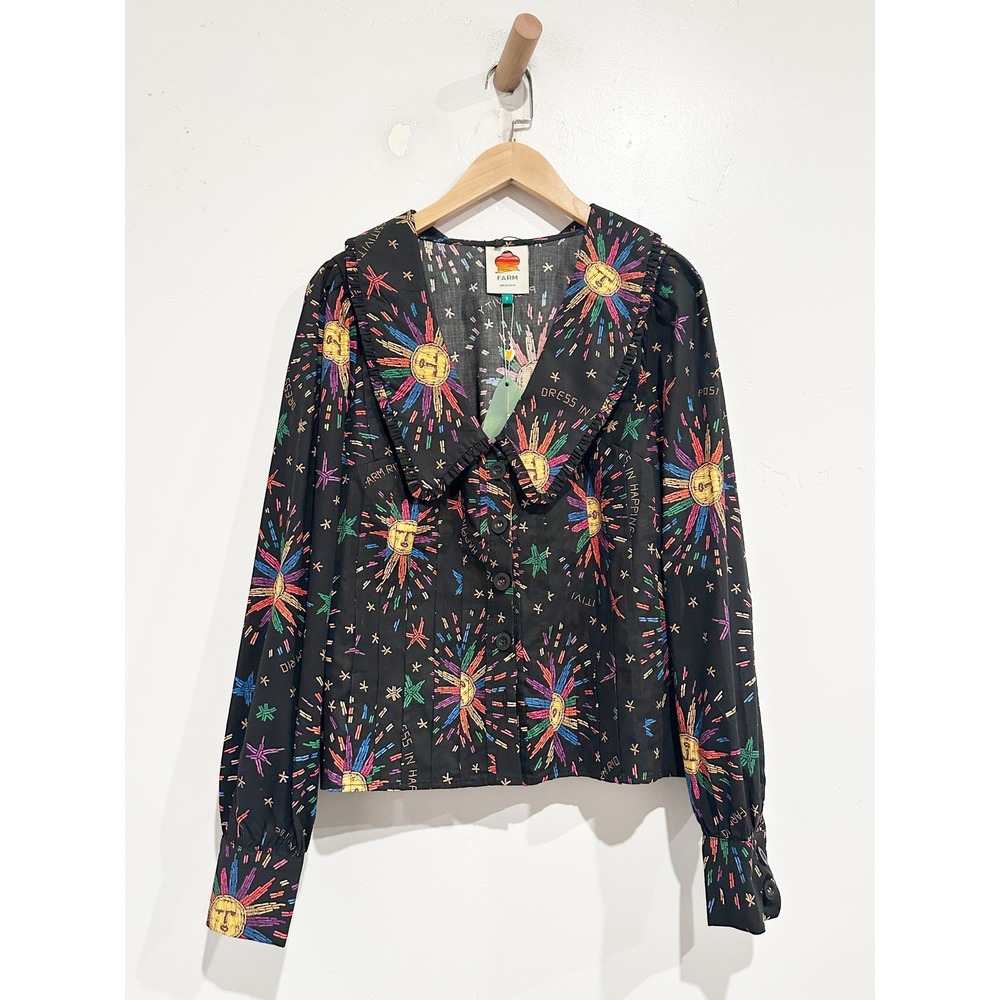 NWT Farm Rio Rainbow Suns Blouse Size Small - Picture 4 of 15